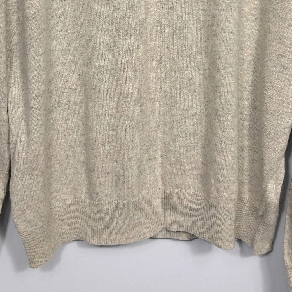 J.Crew Y2K Vintage Cashmere Blend V-Neck Sweater Size XL Light Grey
